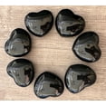 thumbnail image 1 of Black Obsidian Gemstone Hearts, Polished Black Obsidian Puffy Hearts, Black Obsidian Palm Stone, Black Obsidian Heart (5 Hearts）, 1 of 8
