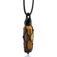 thumbnail image 1 of Black Obsidian Healing Crystal Points Necklace Adjustable Rope Hexagonal Wrapped Braided Stone Pendant Necklace Handmade Gemstone Jewelry for Men Women, 1 of 6