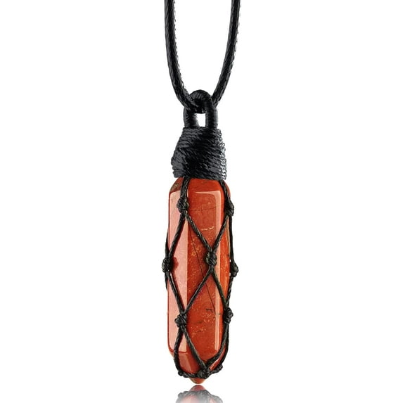 Black Obsidian Healing Crystal Points Necklace Adjustable Rope Hexagonal Wrapped Braided Stone Pendant Necklace Handmade Gemstone Jewelry for Men Women
