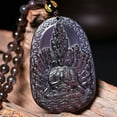 thumbnail image 1 of Black Obsidian Necklace-Thousands of Hands Jade Guanyin Buddha Pendant Necklace,Zodiac Genus Mouse Jade Buddha Guard Amulet Necklace(Certificate), 1 of 7