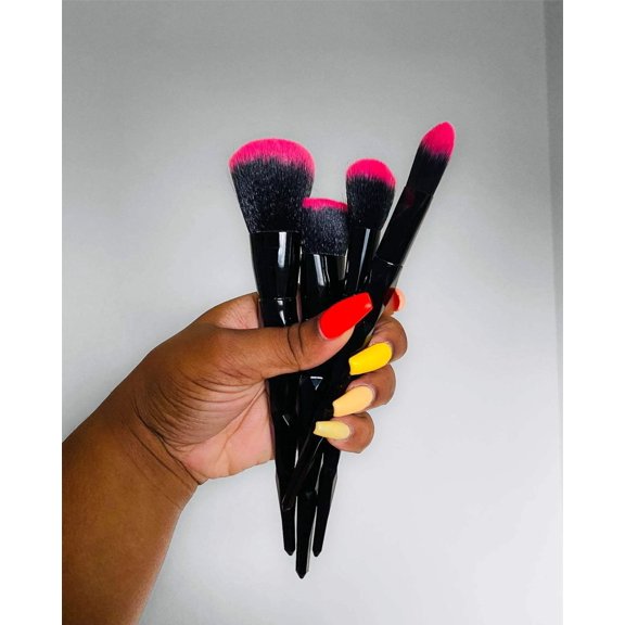 Black Obsidian Ombre Makeup Brush Set 4pc