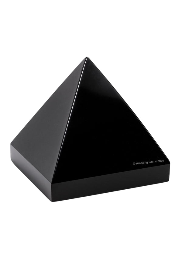 Black Obsidian Pyramid Crystal Healing Stones - 1.5" Inch