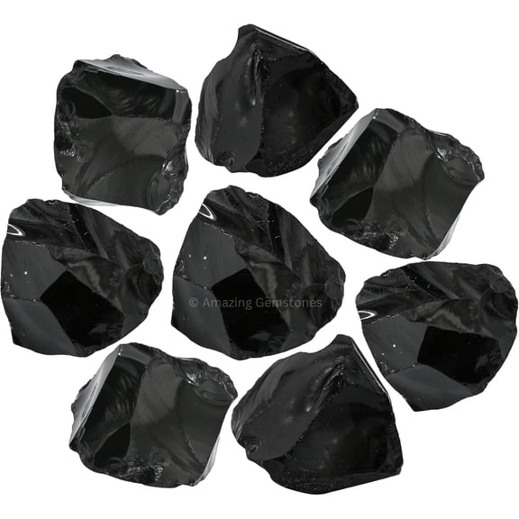 Black Obsidian Raw Crystals and Healing Stones (1 lb)