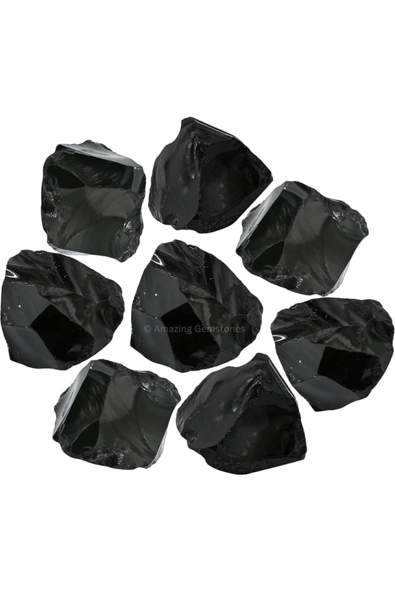 Black Obsidian Raw Crystals and Healing Stones (1 lb)