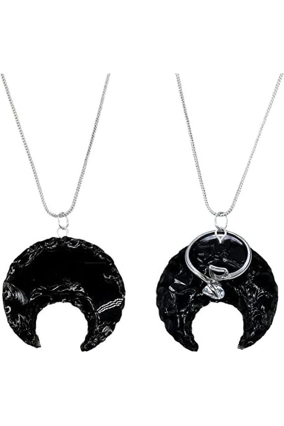 Black Obsidian Ring Keeper Necklace (Silver Chain Necklace)