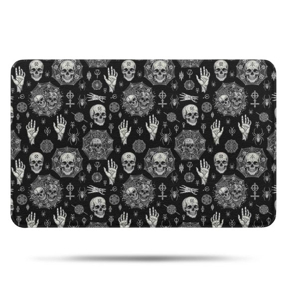 Black Occult Symbol Pattern Bathroom Rugs Mat,Non Slip Microfiber Bathroom Rug,Rubber Backing,Soft Bathroom Mats for Bathroom Floor,Tub and Shower,17x27in(43x68cm)