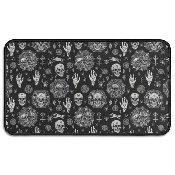Black Occult Symbol Pattern Door Rugs,Washable Non Slip Door Mats Indoor,Decorative Door Mats,Entry Mat Indoor for Entrance,Bedroom,Kitchen,Bathroom,30"x17"