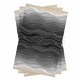 thumbnail image 1 of Black Ocean Waves Kitchen Towels Set of 3, Water Absorbent Dish Towel, Coastal Abstract Spray Gradient Art Decorative Hand Towels - Quick Drying Cloth for Cooking Baking, 18x28 Inch, 1 of 8