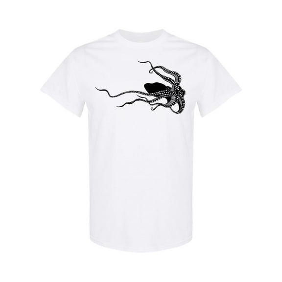 Black Octopus Design T-Shirt Men -Image by Shutterstock, Male Small