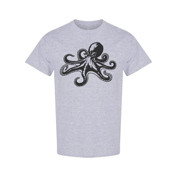 Black Octopus Monster T-Shirt Men -Image by Shutterstock, Male Medium