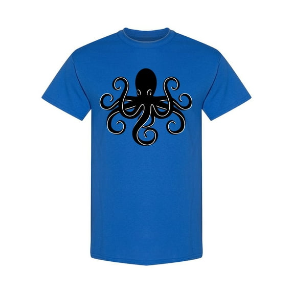 Black Octopus Style T-Shirt Men -Image by Shutterstock, Male x-Large