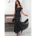 thumbnail image 1 of Black Off-Shoulder Sequin Mermaid Evening Gown For Formal Party Prom, 1 of 6