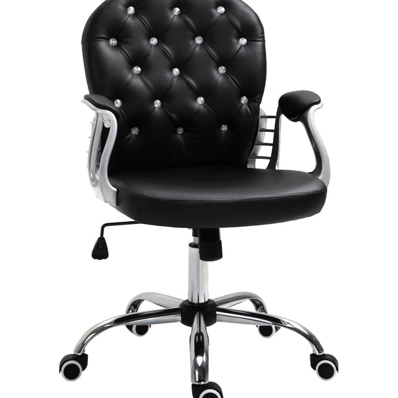 Black Office Chair, Height Customizable / Lumbar Support for Long - term Sitting