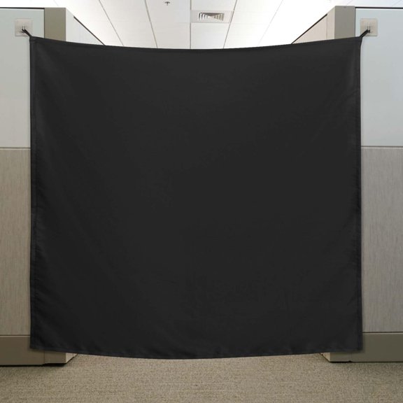 Black Office Cubicle Privacy Curtain 40x48 Inch Room Divider with Hooks