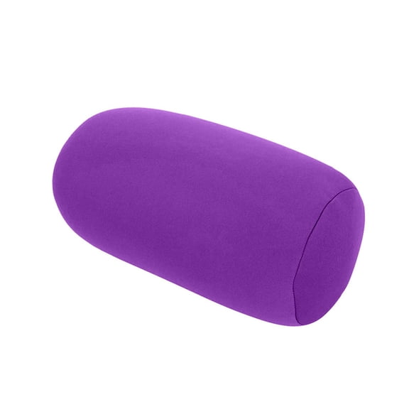 Black Office Decor, Back Rest Pillow, 17X6 In, Microbead Fill, Cylindrical Lumbar Cushion, Solid Purple, 1 Pc, Workstation Seating