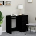 thumbnail image 1 of Black Office Desk Inlife Study Desk 35.4"x17.7"x29.9" Chipboard, 1 of 6