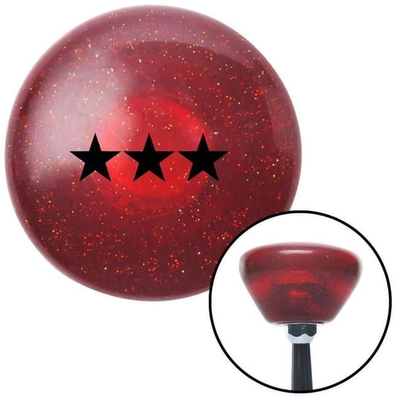 Black Officer 09 - Lieutenant General Red Retro Metal Flake Shift Knob with M16 x 1.5 Insert Brody
