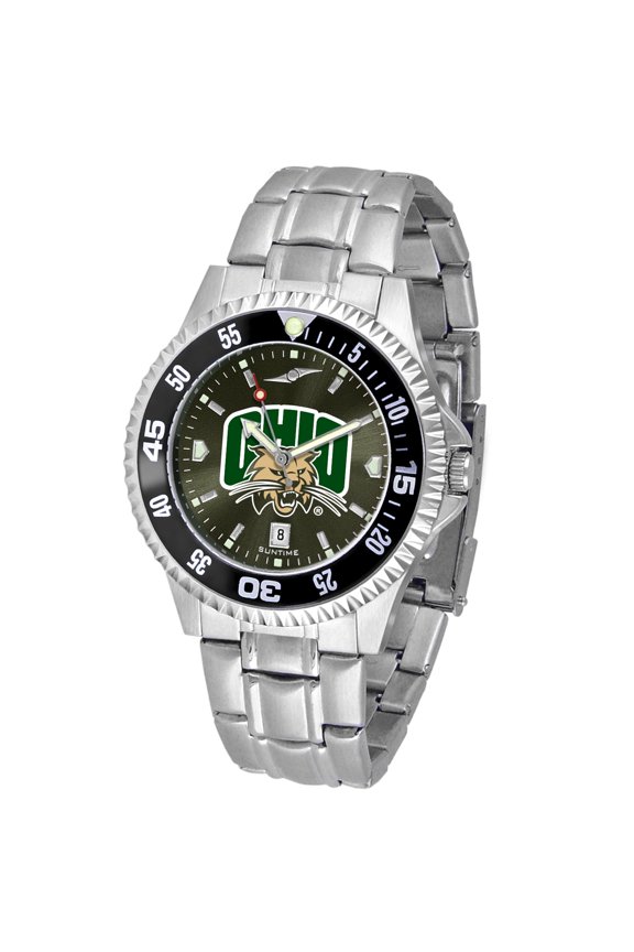 Black Ohio Bobcats Competitor Steel AnoChrome Color Bezel Watch