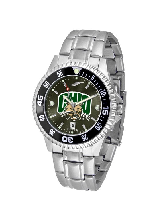 Black Ohio Bobcats Competitor Steel AnoChrome Color Bezel Watch