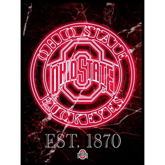 Black Ohio State Buckeyes 12'' x 16'' Framed Circle Logo Print