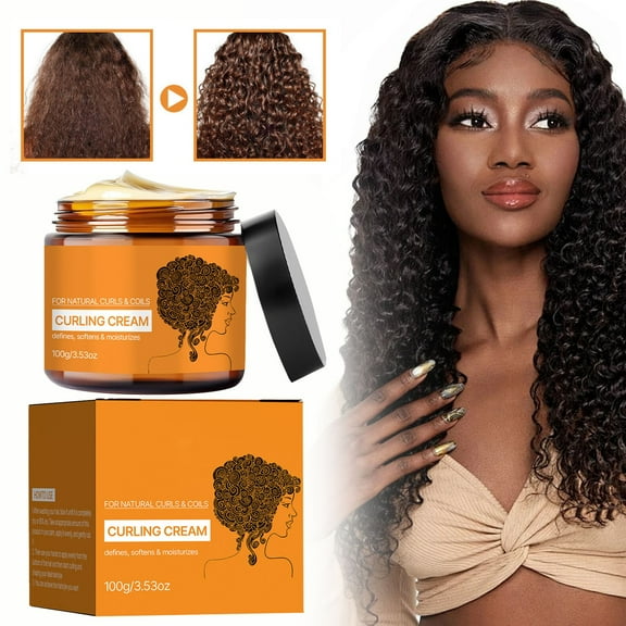 Curly Hair Créám Wet Wash-free Household Styling Elastin Black Oil Defining - Adult Hair Styling Paste with Plant-Based Squalane, Moisturizing Deep, Frizz Control, Curly Hair, Silky Smooth