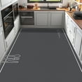 thumbnail image 1 of Black Oil-proof Carpets Kitchen PVC Carpet Non-slip Entrance Door Mat Balcony Cuttable Leather Large, 1 of 5