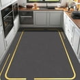 thumbnail image 1 of Black Oil-proof Carpets Kitchen PVC Carpet Non-slip Entrance Door Mat Balcony Cuttable Leather Large, 1 of 5