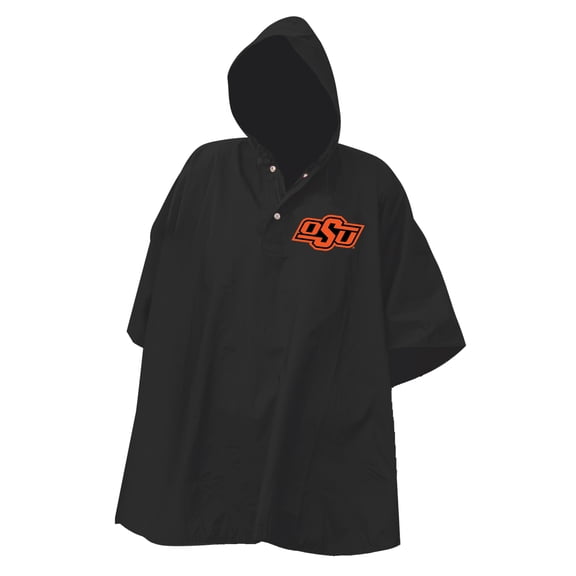 Black Oklahoma State Cowboys Deluxe Adult Stadium Quarter-Snap-Rain Poncho