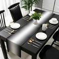 thumbnail image 1 of Black Ombre Cotton Linen Small Table Runner 13 x 60 inch Black Grey White Gradient Modern Abstract Art Non-slip Rectangular Dining Table Decor for Wedding Party Holiday Dinner, 1 of 8
