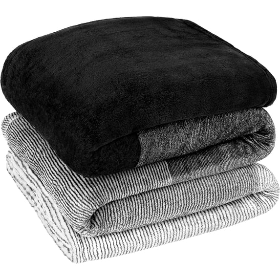 Black Ombre Fleece Blanket for Twin Size Bed, Soft Blanket for Bed Sofa Couch, Plush Lightweight Gray Black Blanket, Cozy Microfiber Gift Decorative Blanket, 60x80