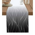thumbnail image 1 of Black Ombre Lines Burlap-Cotton Table Runner 72 Inches Long,Simple White Black Gradient Stripes Farmhouse Table Runners,Outdoor Dining Tablecloths Decor for Baby Shower Party Wedding 16x72, 1 of 9