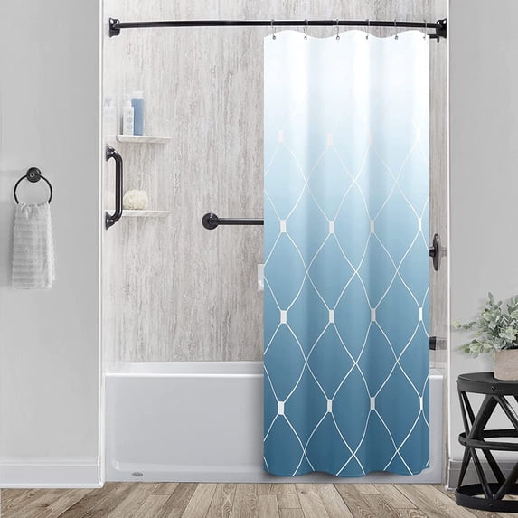 Black Ombre Shower Curtain, Fabric Shower Curtain Black and White Shower Curtains for Bathroom, Shower Curtain Set with 12 Hooks, Modern Shower Curtain for Cool Man, 72 x 72 Inch, Midnight Black