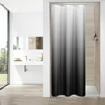 thumbnail image 1 of Black Ombre Small Stall Shower Curtain 36 x 72, Waffle Half Size Shower Curtain, Narrow Shower Curtain Set, 36 inch Fabric Shower Curtains for Bathroom Decor, 1 of 6