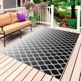 thumbnail image 1 of Black Ombre Stripe Outdoor Rug for Patio/Deck/Porch, Non-Slip Large Area Rug 6 x 9 Ft, Modern Abstract Art Gradient Striped Indoor Outdoor Rugs Washable Area Rugs, Camping Rug Carpet Runner, 1 of 8