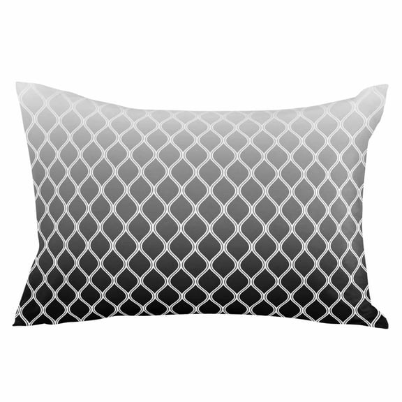Black Ombre Stripe Throw Pillow Cover 20 x 30 Inch Decorative Pillow Cover Modern Abstract Art Gradient Striped Lumbar Pillowcase Seasonal Rectangle Cushion Case for Couch Sofa Bed Living Room