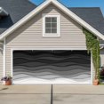 thumbnail image 1 of Black Ombre Stripes Garage Door Cover Banner 7 x 16 FT, Modern Abstract Sea Waves Spray Art Garage Door Curtains Backdrop with Grommets for Indoor Outdoor Wall Party Porch Yard Decorations Background, 1 of 9