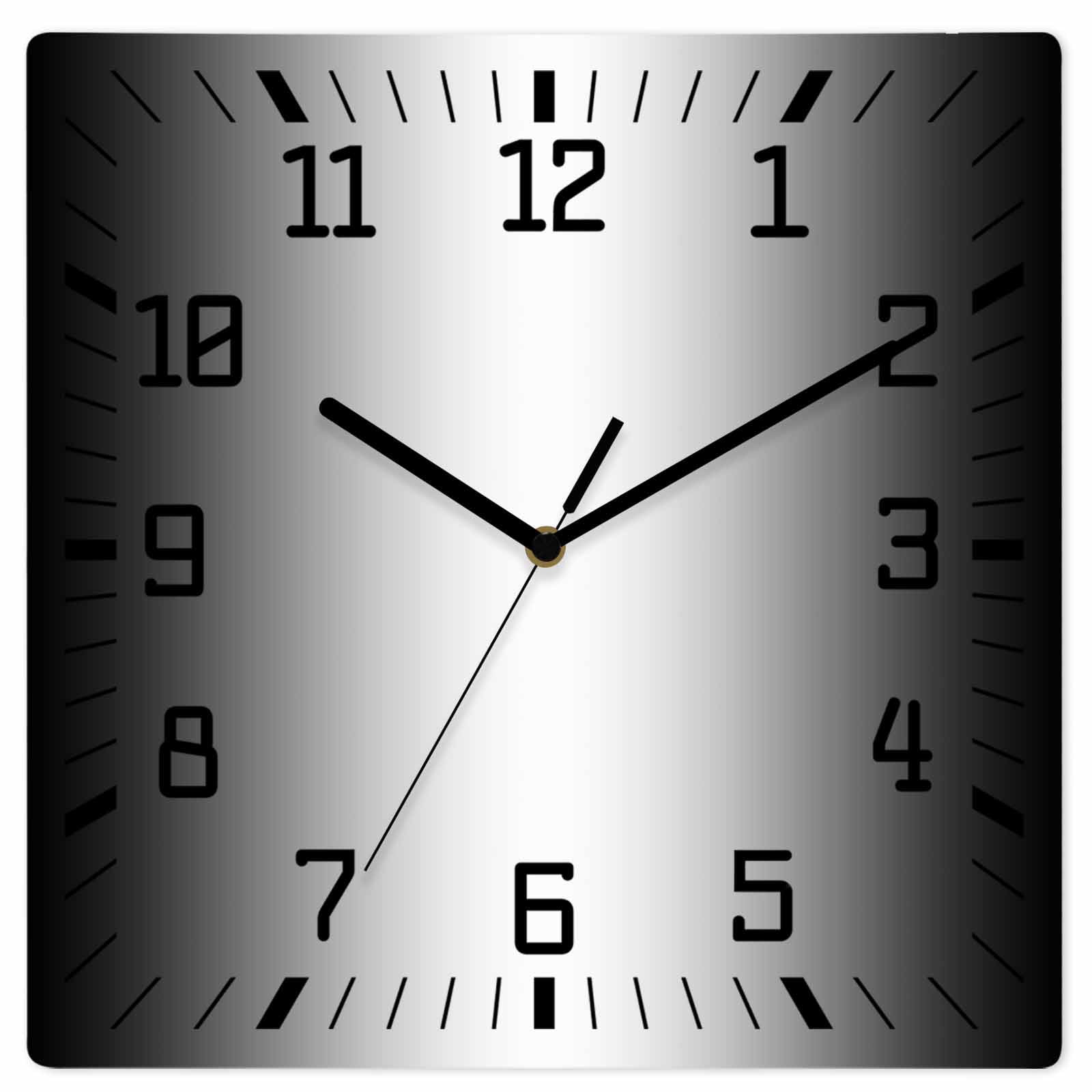 Black Ombre Wooden Wall Clock Silent Non Ticking, Black Grey White ...