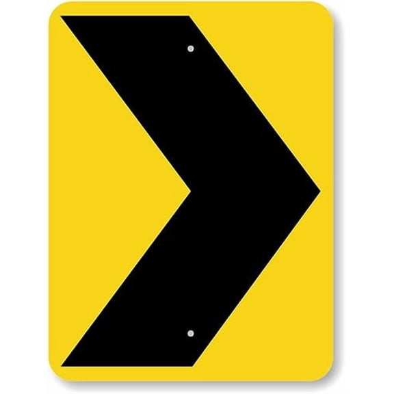 Black On Yellow Chevron Right Arrow MUTCD-Compliant Signs Notice Sign Warning Street Tin Sign 8x12