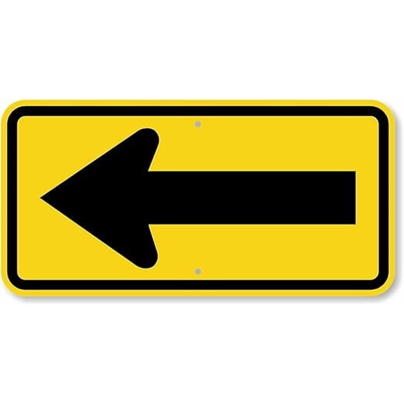 Black On Yellow Left Arrow Signs Notice Sign Warning Street Tin Sign 8x12