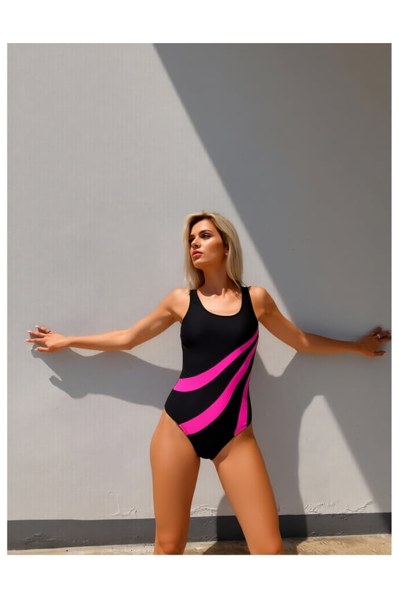 Black One-Piece Sexy Backless Slim-Fit Flattering Minimalist High-End Casual Resort Beach Swimsuit for Women