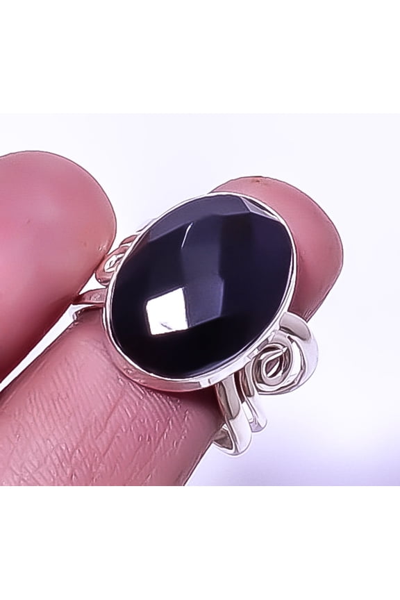 Black Onyx 925 Sterling Silver Handmade Ring s.9 R1142-69 A350, Christmas Gift, Gemstone Silver Jewelry, Onyx Ring, New Year Sale
