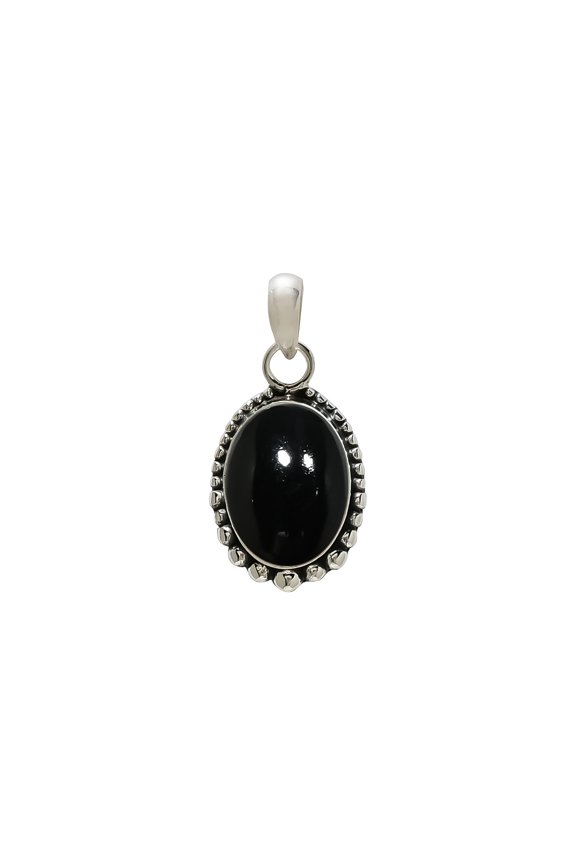 Black Onyx - Brazil 925 Sterling Silver Pendant, 18X13 mm Oval Gemstone Pendant, Black Pendant, Christmas Gift, Unique Jewelry Pendant V4687P145240