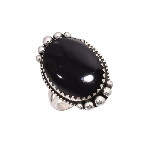 Black Onyx - Brazil Gemstone 925 Sterling Silver Jewelry Ring ...