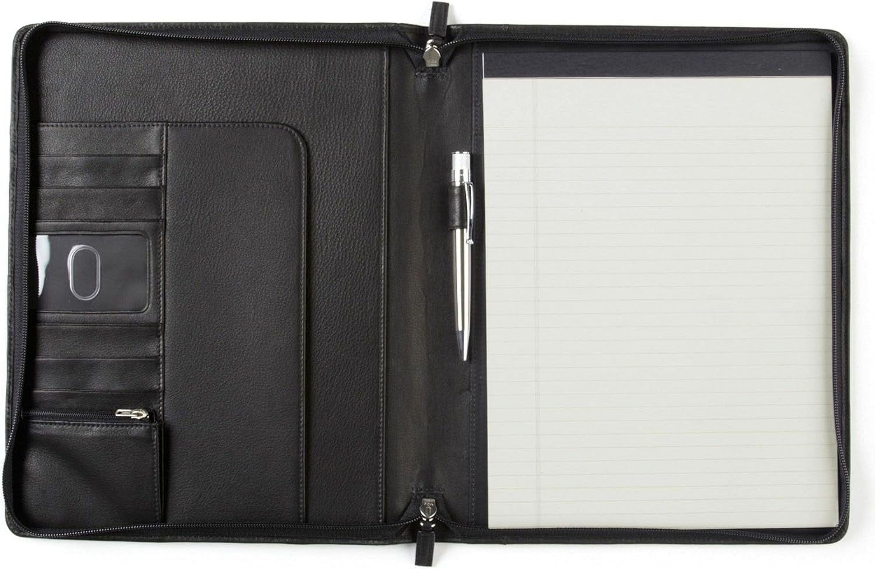 Black Onyx Classic Zippered Padfolio
