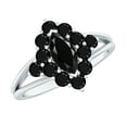 thumbnail image 1 of Rosec Jewels Natural Black Onyx Cluster Engagement Ring - Marquise Onyx Ring - AAA Quality - with Jewelry Box, 10K White Gold, US 11.00, 1 of 8