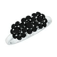 thumbnail image 1 of Rosec Jewels Black Onyx Cluster Ring for Women, Nature Inspired Flower Ring (1.8 CT, AAA Quality), 14K White Gold, US 7.00, 1 of 8