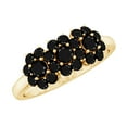 thumbnail image 1 of Rosec Jewels Black Onyx Cluster Ring for Women, Nature Inspired Flower Ring (1.8 CT, AAA Quality), 14K Yellow Gold, US 8.00, 1 of 8