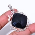 thumbnail image 1 of Black Onyx Gemstone 925 Sterling Silver Handmade Pendant 2.03" P511, 1 of 1