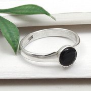 Black Onyx Gemstone Sterling Silver Valentine Band Anniversary Ring Jewelry US 7