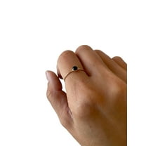 Black Onyx Gemstone ring, Natural Onyx Tiny ring, December birthstone, womens ring, gold micron ring, 925 Sterling Silver, Fine Jewelry, dainty Ring, Minimal Stackable Ring